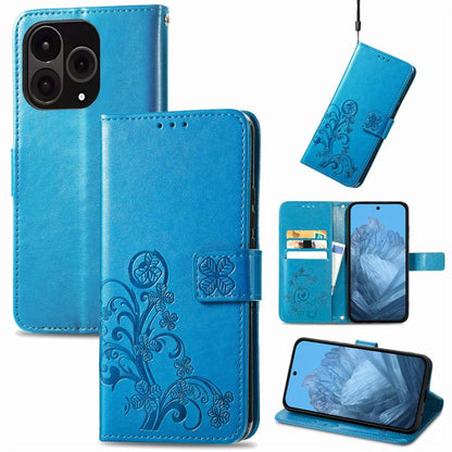 Four-leaf Clasp Embossed Buckle Leather Phone Case, For OnePlus 15