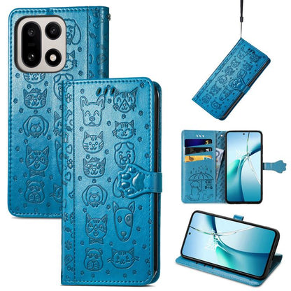 Cat and Dog Embossed Leather Phone Case, For OnePlus 15