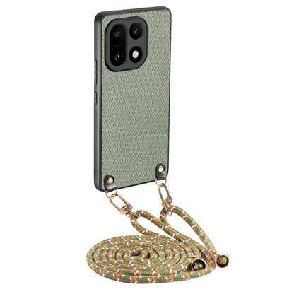 Carbon Fiber Texture Leather Back Cover Phone Case with Crossbody Strap, For OnePlus Ace 6 / 6T / 15R, For OnePlus 15