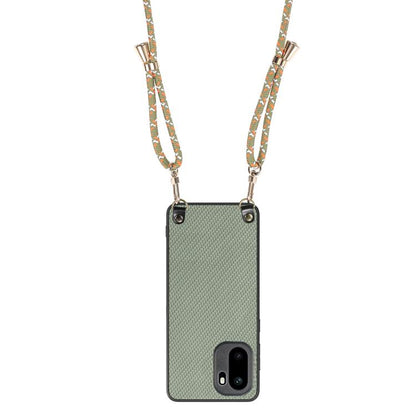 Carbon Fiber Texture Leather Back Cover Phone Case with Crossbody Strap, For OnePlus Ace 6 / 6T / 15R, For OnePlus 15
