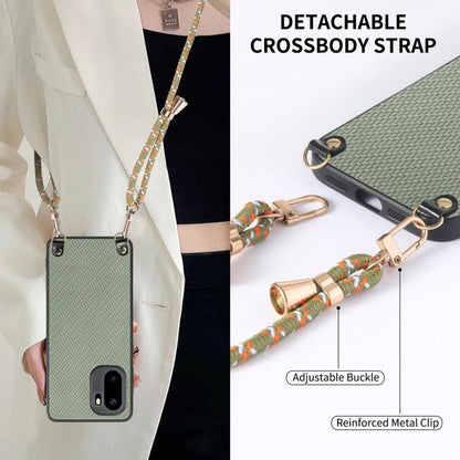 Carbon Fiber Texture Leather Back Cover Phone Case with Crossbody Strap, For OnePlus Ace 6 / 6T / 15R, For OnePlus 15