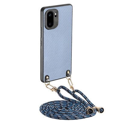 Carbon Fiber Texture Leather Back Cover Phone Case with Crossbody Strap, For OnePlus Ace 6 / 6T / 15R, For OnePlus 15