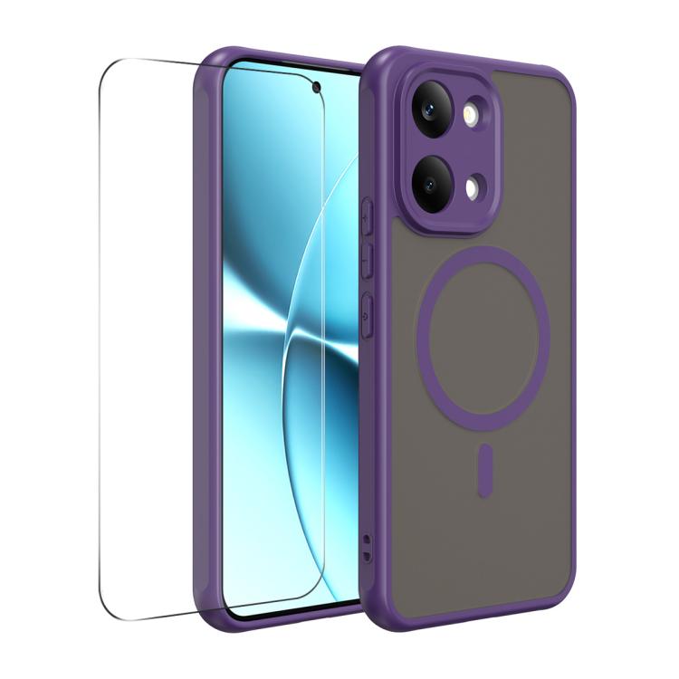 MagSafe phone case, purple, shockproof cover with MagSafe ring and screen protector