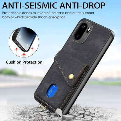 Retro Card Wallet Fold Leather Phone Case with Strap, For OnePlus Ace 6 / 6T / 15R, For OnePlus 15