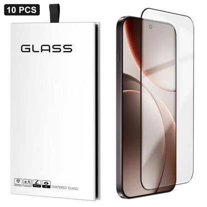 Tempered glass screen protector for phone, clear shield over dark-colored device display