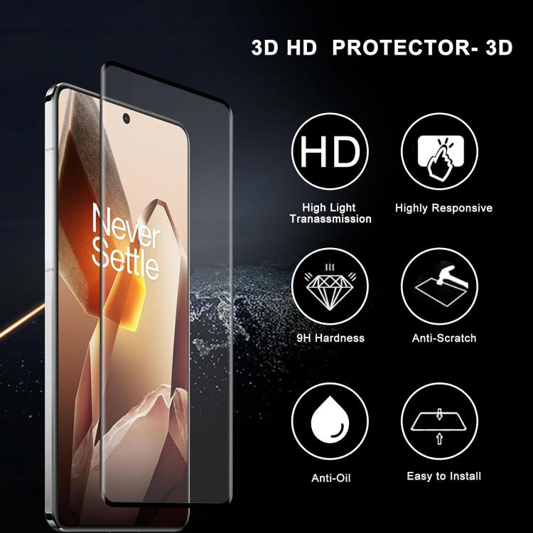 10pcs 0.18mm Ultra-Thin Ultrasonic HD Screen-Printed High-Aluminium Thick-Gel Tempered Glass Film, For OnePlus ACE 6, For OnePlus 15