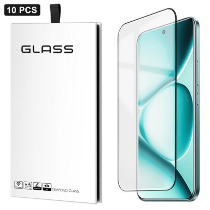 10-pack ultra-thin tempered glass screen protectors on teal phone display