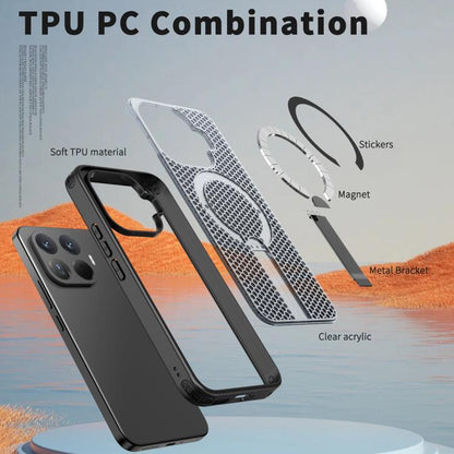 Kalebol Honeycomb Cooling MagSafe Holder Phone Case, For Xiaomi 17T Pro 5G, For Xiaomi 17T 5G, For Redmi Note 15 Pro 4G Global 163.2mm, For Xiaomi 17 Pro Max, For Redmi Note 15+ 5G Global 163.3mm, For Redmi Note 15 Pro 5G Global 163.6mm, For Xiaomi 17 ...
