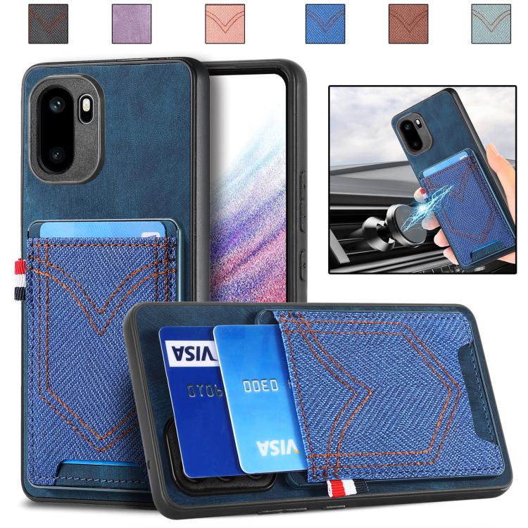 Denim Texture Leather Skin Phone Case with Card Slot, For OnePlus Ace 6 / 6T / 15R, For OnePlus 15