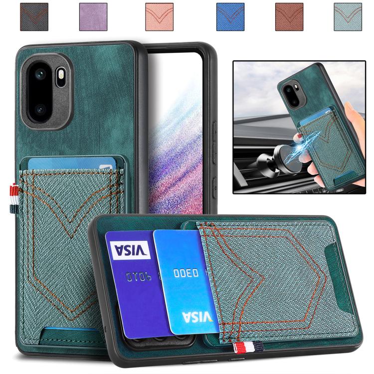 Denim Texture Leather Skin Phone Case with Card Slot, For OnePlus Ace 6 / 6T / 15R, For OnePlus 15
