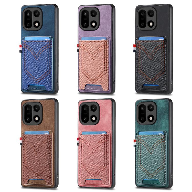 Denim Texture Leather Skin Phone Case with Card Slot, For OnePlus Ace 6 / 6T / 15R, For OnePlus 15