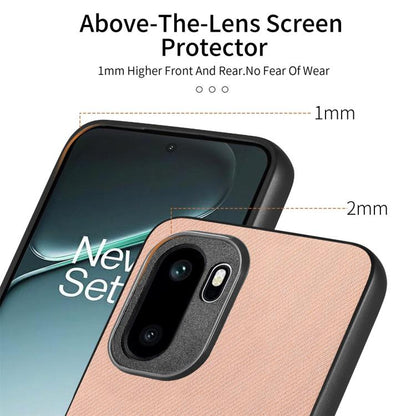Twill Fabric Leather Skin Back Phone Case, For OnePlus Ace 6 / 6T / 15R, For OnePlus 15
