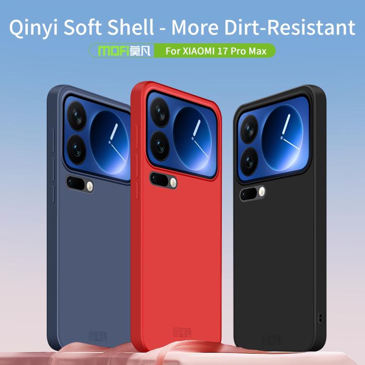 Soft shell phone case in blue, red, and black with camera cutouts