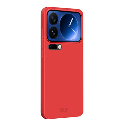 MOFI liquid silicone feel phone case in red, with camera cutouts.