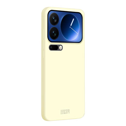 MOFI liquid silicone feel phone case in white, with camera cutouts.