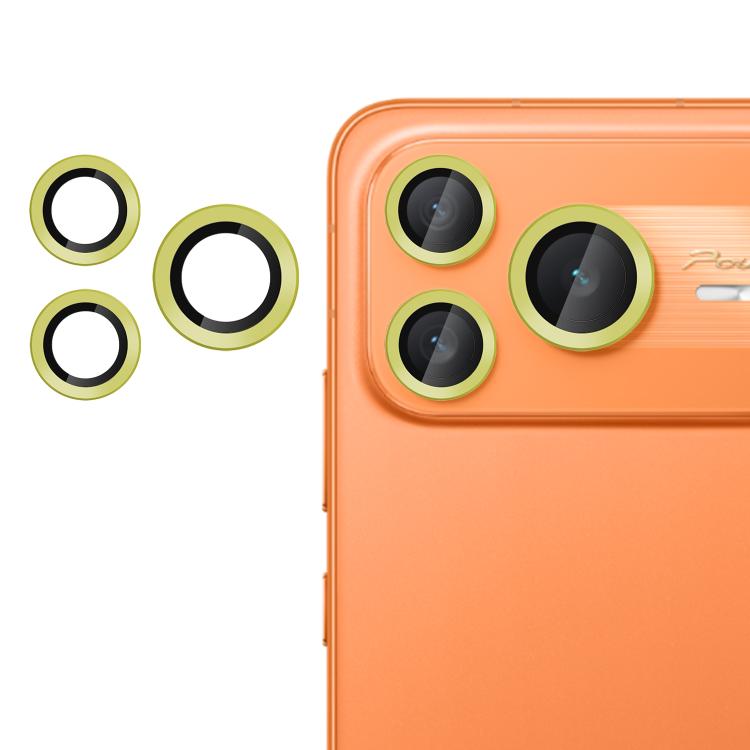 Tempered glass camera lens film with light green ring inserts for three rear lenses
