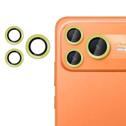 Tempered glass camera lens film with light green ring inserts for three rear lenses