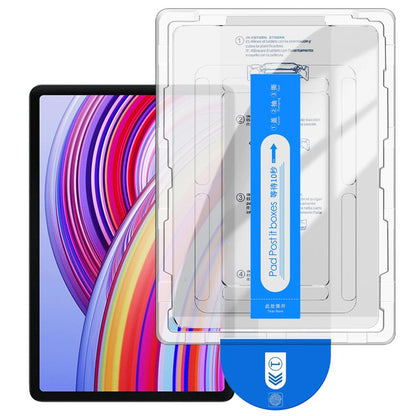 Dust-free curved tempered glass screen protector film in blue-labeled box