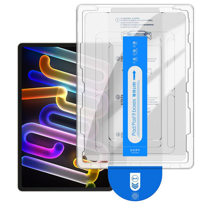 Curved-edge tempered glass film kit with applicator tray for tablet screen
