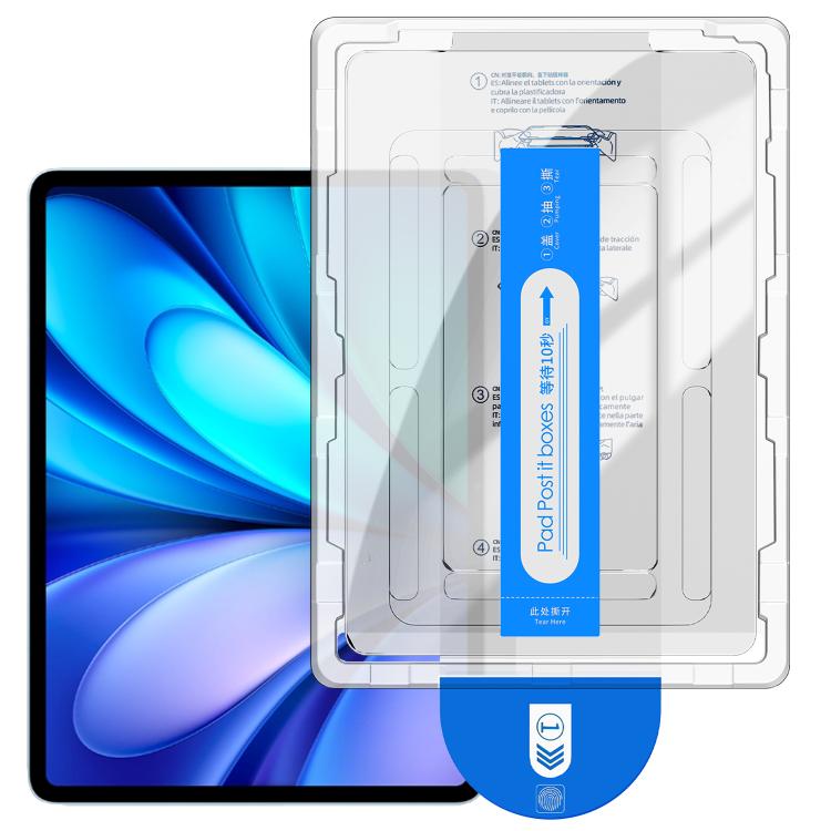 Clear curved-edge HD tempered glass screen protector film with blue installation frame kit