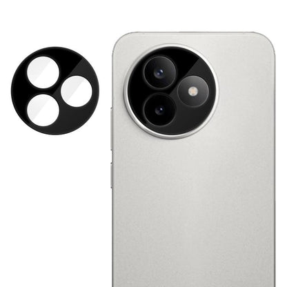 Tempered glass camera lens film with four circular cutouts, black panel