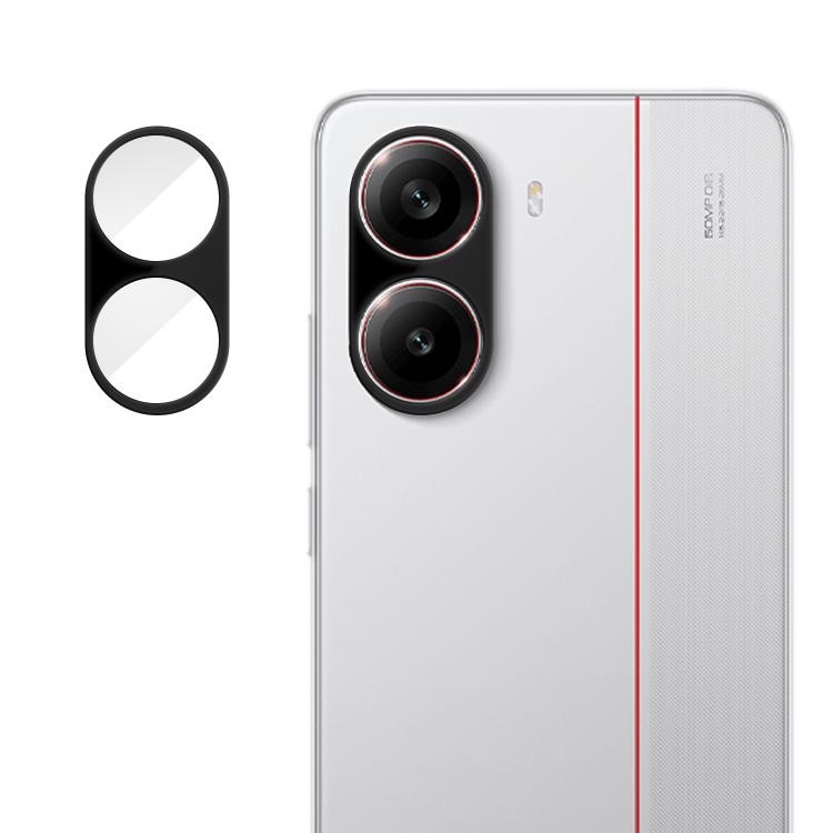 Camera lens tempered glass film with cutouts for dual-camera module on clear/white phone back
