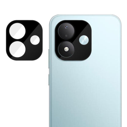 Tempered glass camera lens protector film for phone with multi-lens cutout, light blue back