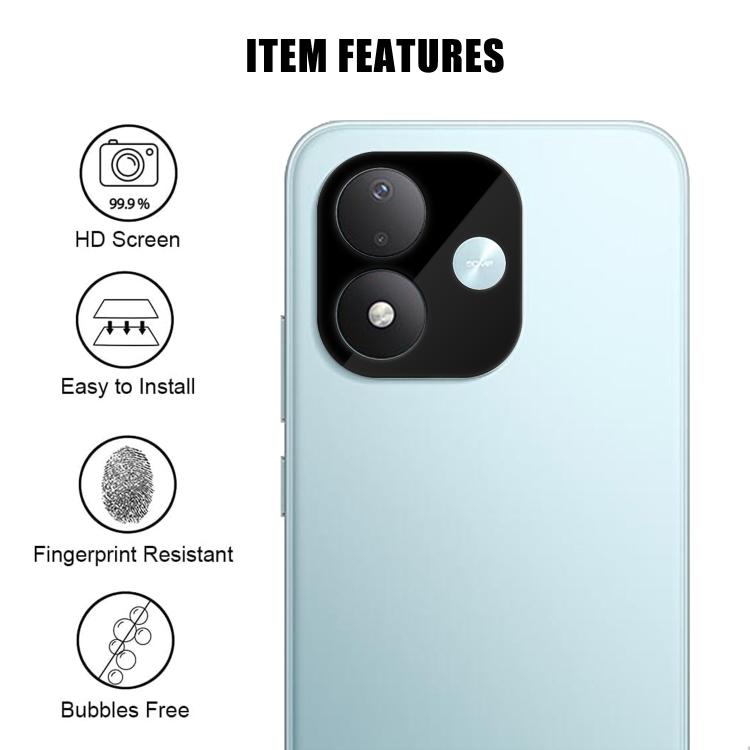 Tempered glass camera lens protector film set with anti-fingerprint lens cover, light blue phone