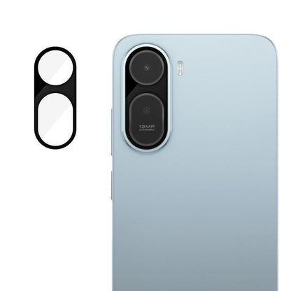Camera lens tempered glass film with cutout for single rear camera lens