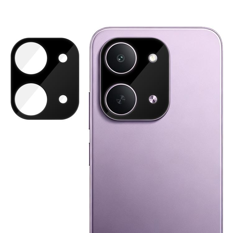 Tempered glass camera lens protector film for phone cameras, purple back with lens cutout