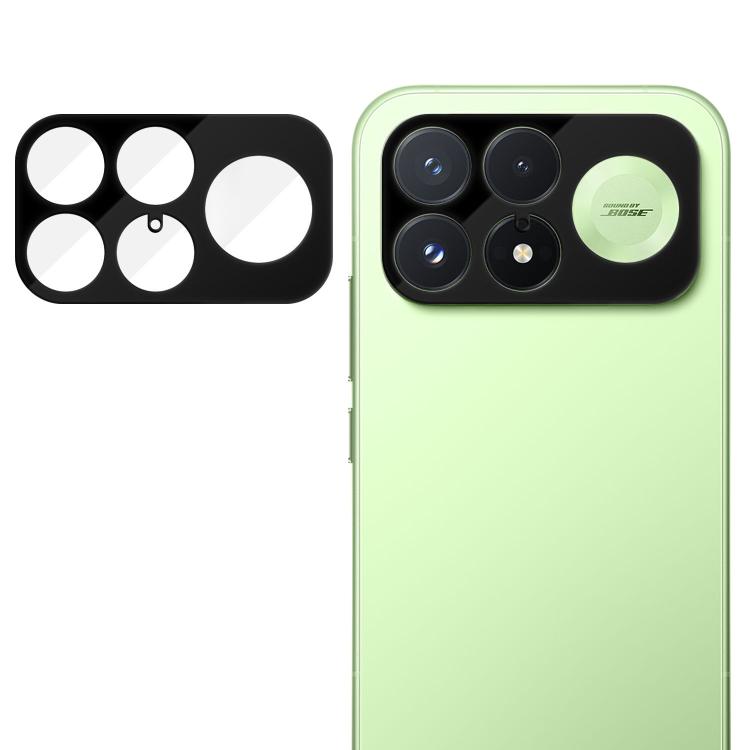 Tempered glass camera lens protector film for phone cameras, light green back with lens cutout