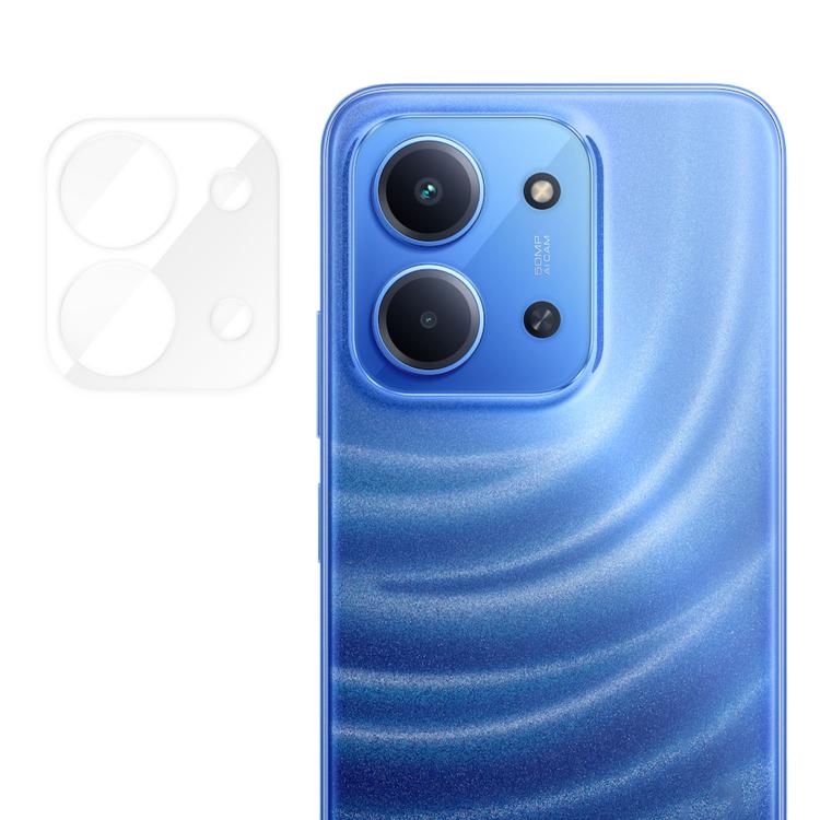 Transparent camera lens film with anti-fingerprint design and lens openings