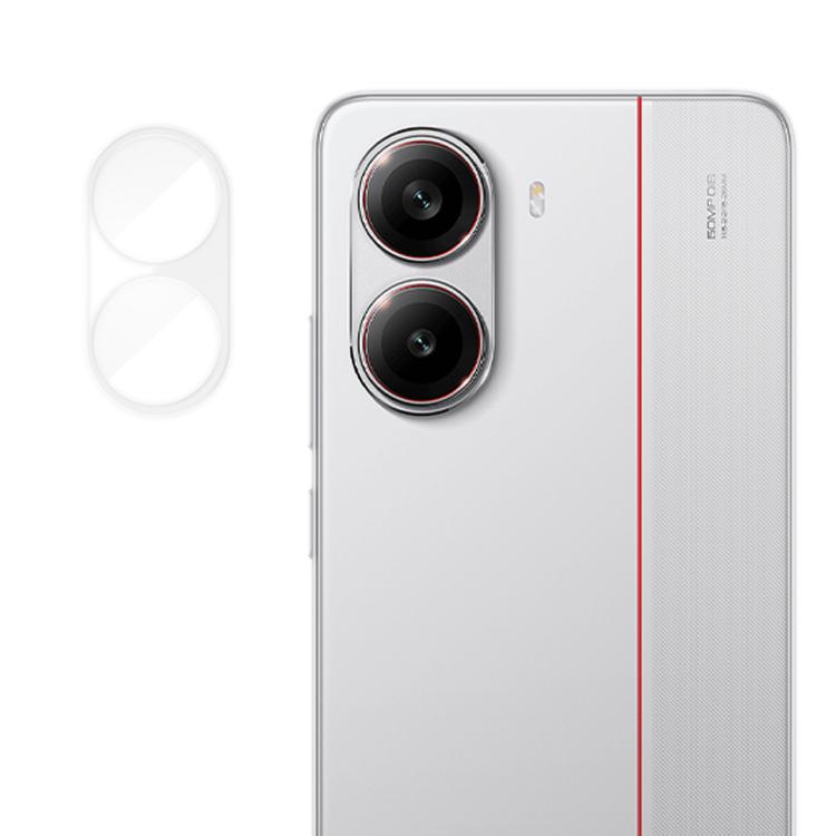 Camera lens protection tempered glass film, transparent, with two circular openings