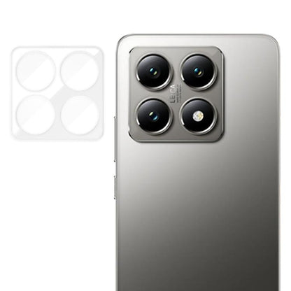 Transparent tempered glass camera lens film with anti-fingerprint cutouts for quad lenses