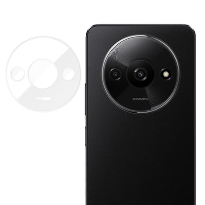 Transparent tempered glass camera lens film with anti-fingerprint cutouts for quad lenses