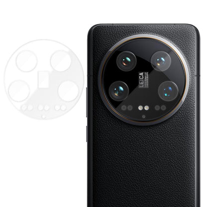 Transparent tempered glass camera lens film with anti-fingerprint cutouts for quad lenses