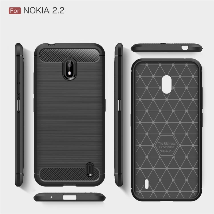 Brushed Texture Carbon Fiber TPU Case for Nokia 2.2