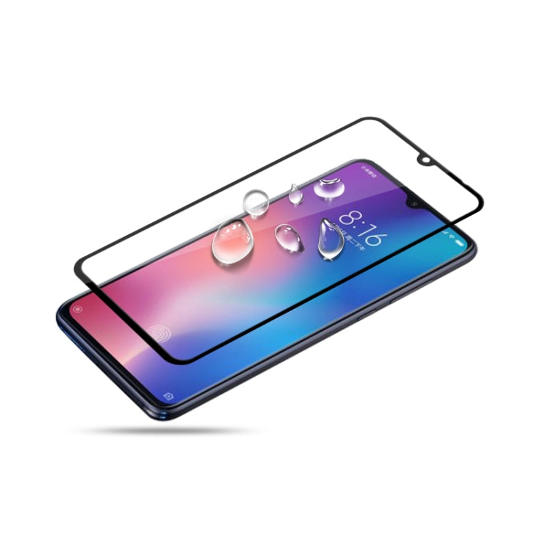Tempered glass screen protector overlay with curved edges for smartphone display