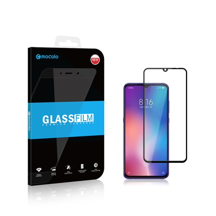 2pcs mocolo 0.33mm 9H 2.5D Full Glue Tempered Glass Film, for Xiaomi Mi CC9, for Huawei Nova5 / Nova5 pro