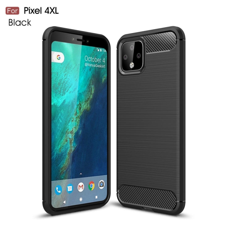 Brushed Texture Carbon Fiber TPU Case for Google Pixel 4XL, For Google Pixel 4 XL