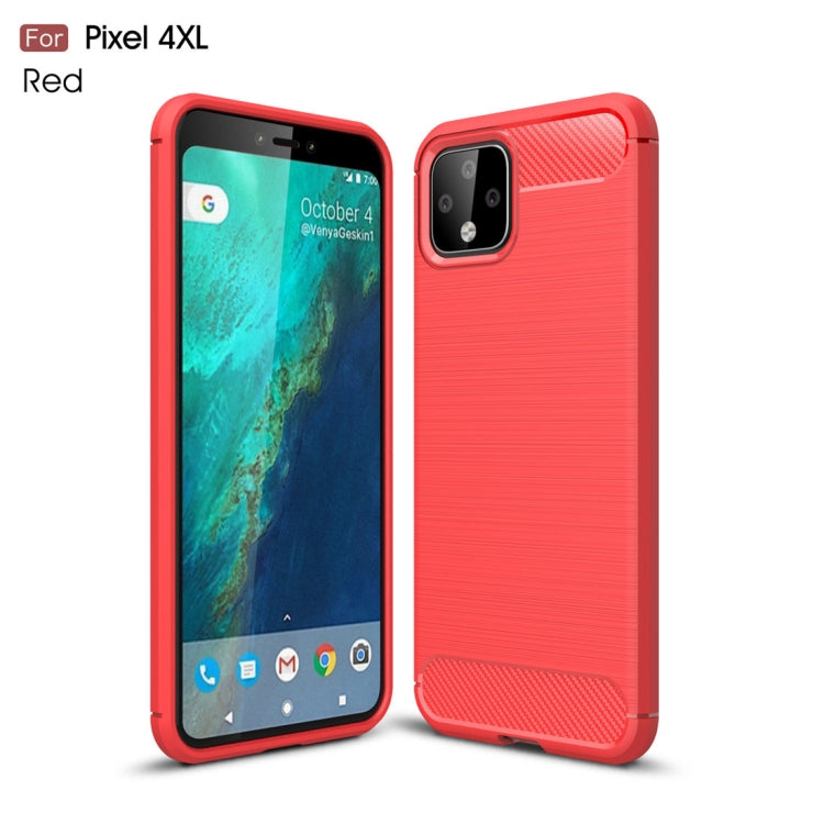 Brushed Texture Carbon Fiber TPU Case for Google Pixel 4XL, For Google Pixel 4 XL