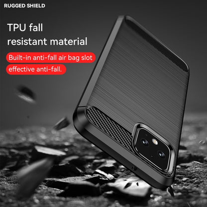 Brushed Texture Carbon Fiber TPU Case for Google Pixel 4, For Google Pixel 4