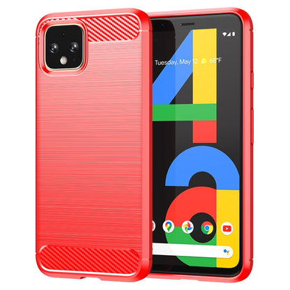 Brushed Texture Carbon Fiber TPU Case for Google Pixel 4, For Google Pixel 4