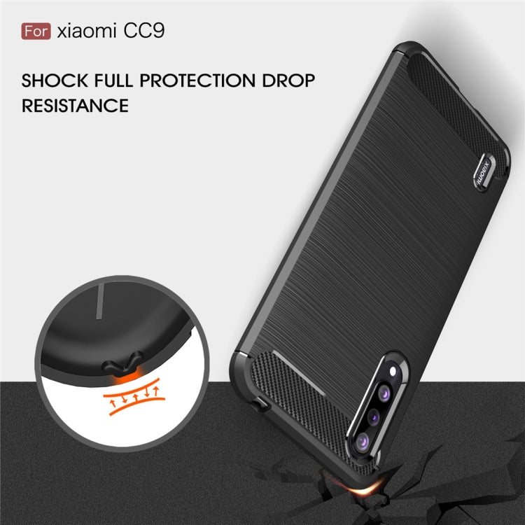 Brushed Texture Carbon Fiber TPU Case for  Xiaomi Mi CC9