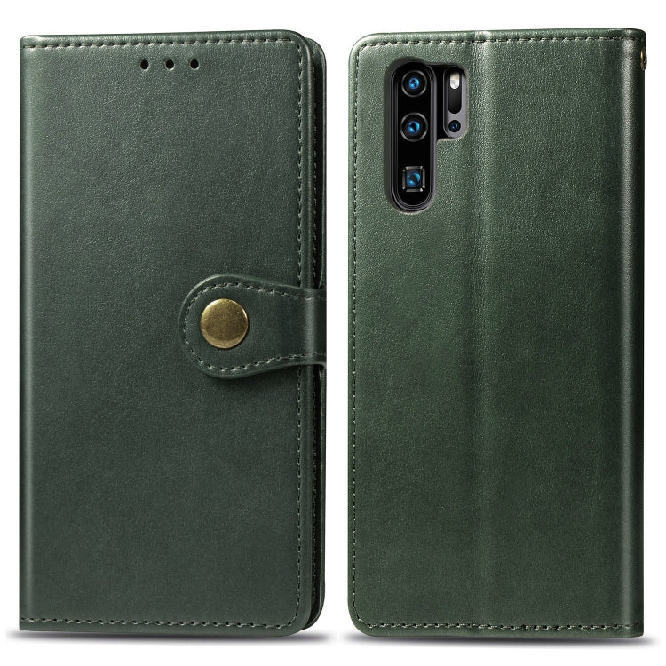 Green leather phone wallet case with circular snap button and internal card openings