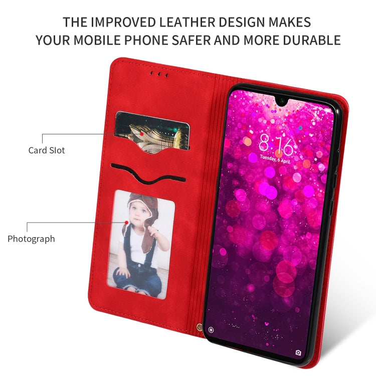 Retro Skin Feel Business Magnetic Horizontal Flip Leather Case for Xiaomi Redmi 7 / Redmi Y3, Red, Dark Gray, Navy Blue, Army Green, Brown