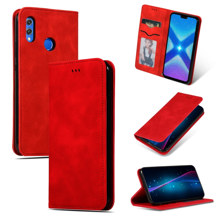 Retro Skin Feel Business Magnetic Horizontal Flip Leather Case for Huawei Honor 8X, For Huawei Honor 8X