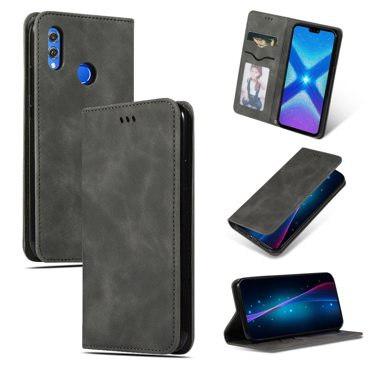 Retro Skin Feel Business Magnetic Horizontal Flip Leather Case for Huawei Honor 8X, For Huawei Honor 8X