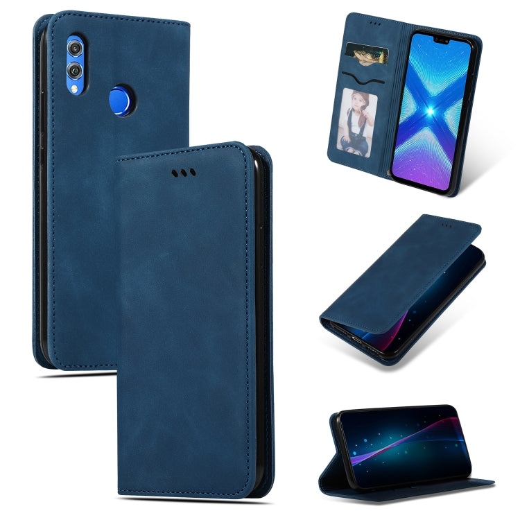 Retro Skin Feel Business Magnetic Horizontal Flip Leather Case for Huawei Honor 8X, For Huawei Honor 8X