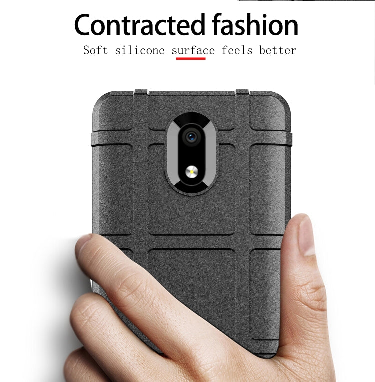 Shockproof TPU phone case, black rugged back with camera opening and grip texture